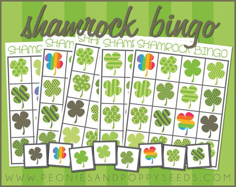 Shamrock Bingo Game Learning Printables