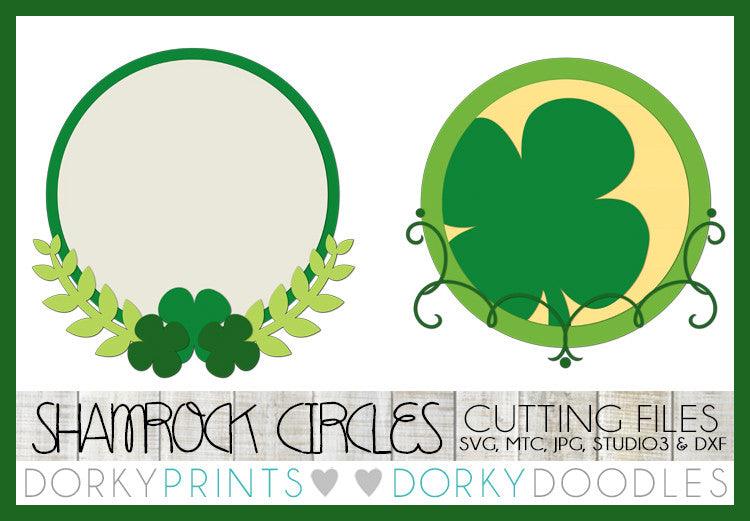 Shamrock Monogram Circles Cuttable Files