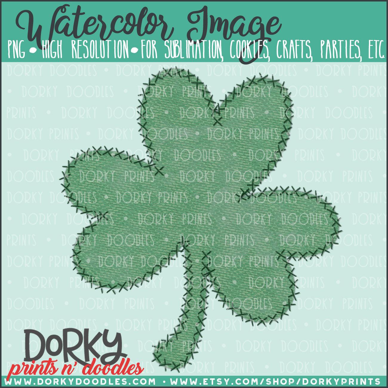 Shamrock Stitches Watercolor PNG