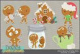 Silly Gingerbread Christmas Clipart - Dorky Doodles