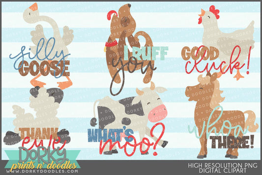 Silly Wordart Animals Clipart