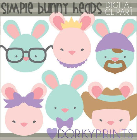 Simple Easter Bunnies Spring Clipart