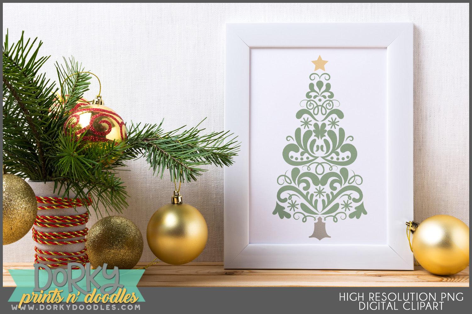 Simple Elegant Christmas Clipart - Dorky Doodles