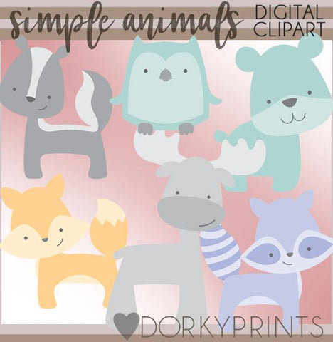 Simple Forest Animals Clipart