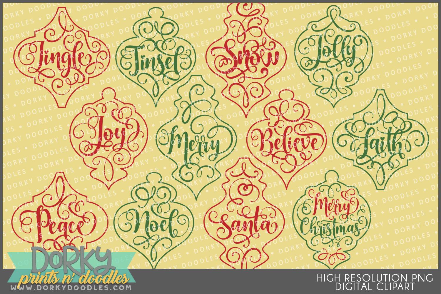 Simple Ornaments Christmas Clipart