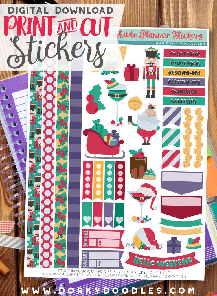 Simply Christmas Print and Cut Planner Stickers