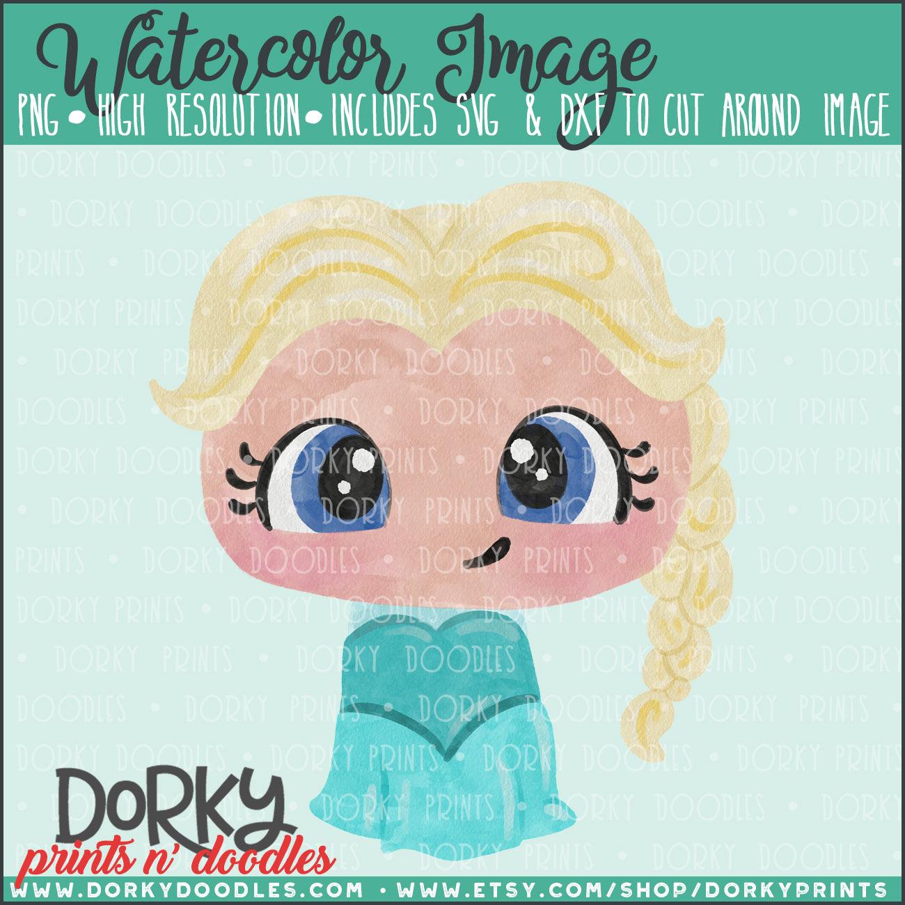 Snow Princess Watercolor PNG