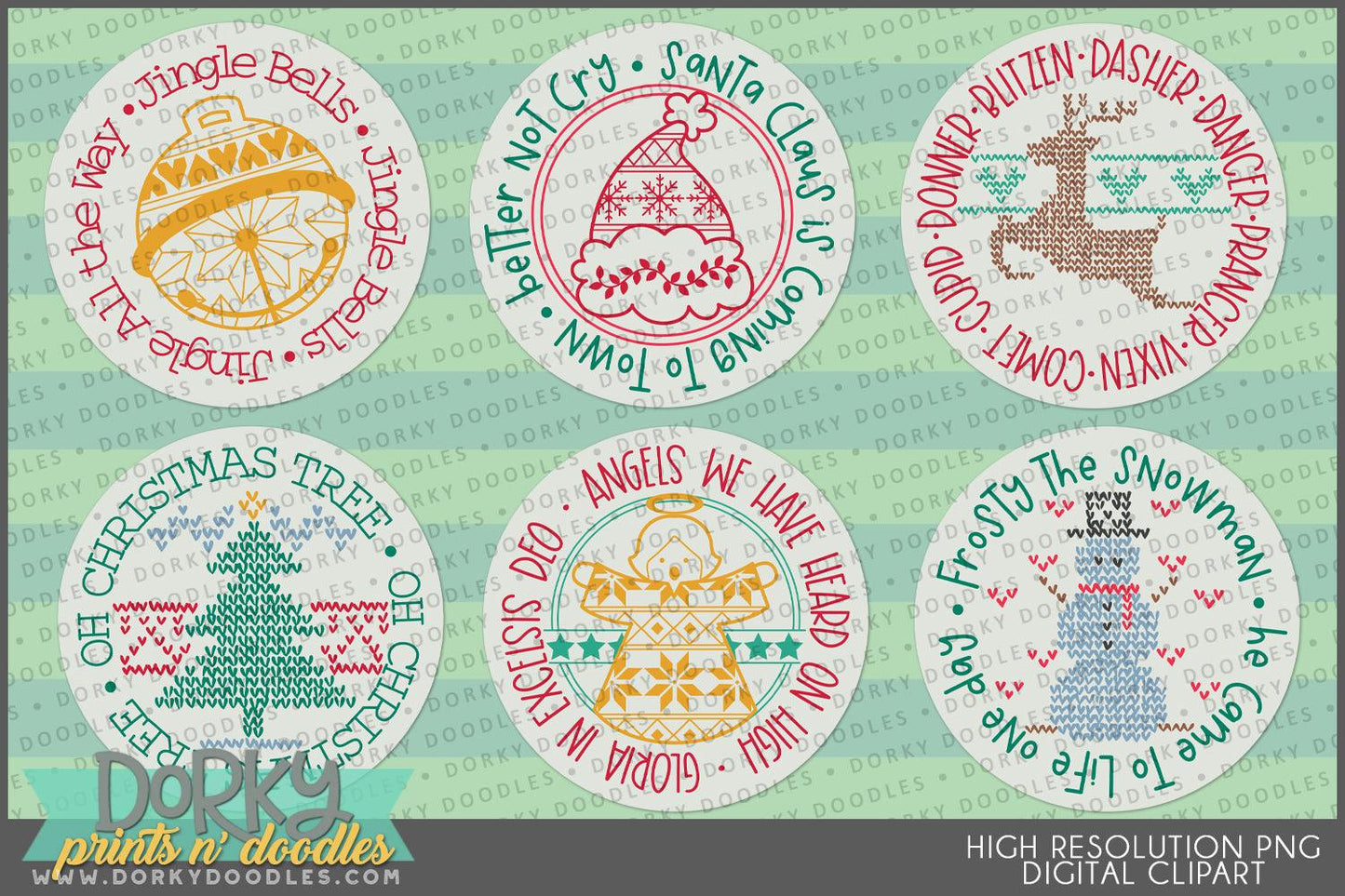 Song Lyric Christmas Clipart - Dorky Doodles