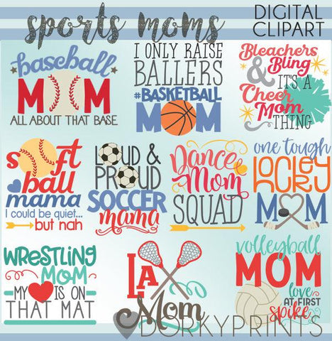 Sports Mom Word Art Clipart
