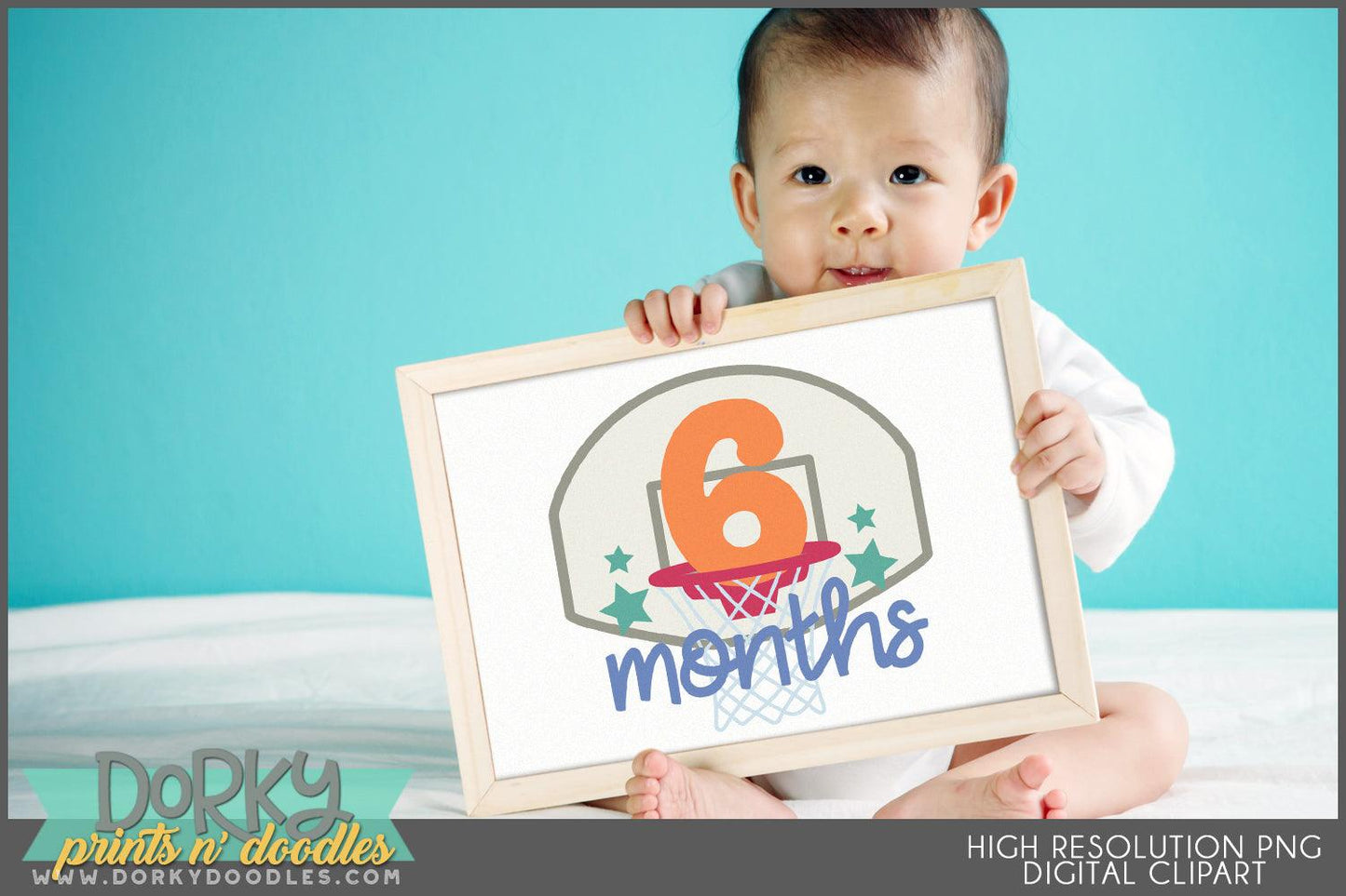 Sports Monthly Milestone Babies Clipart - Dorky Doodles