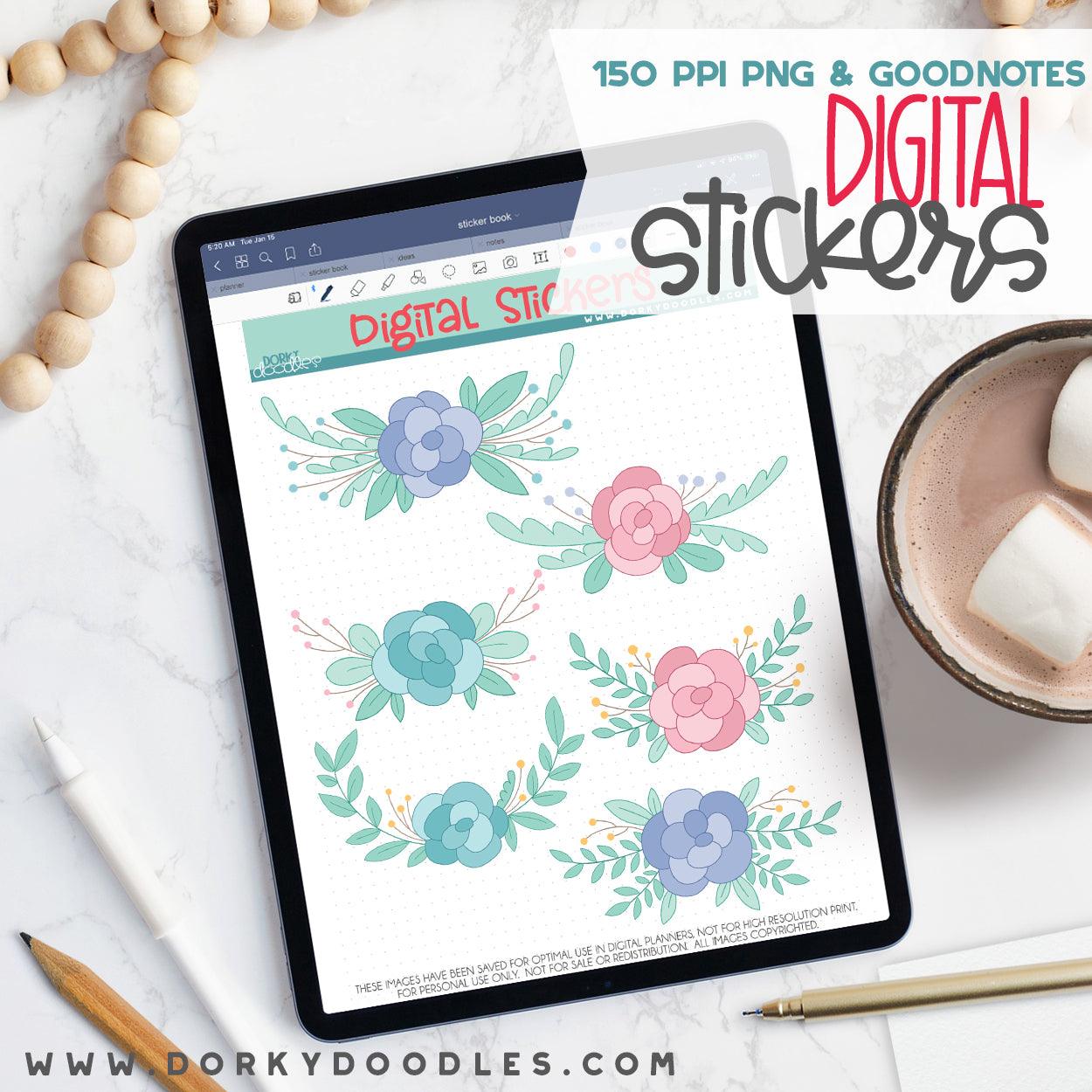 Spring Flowers Digital Planner Stickers