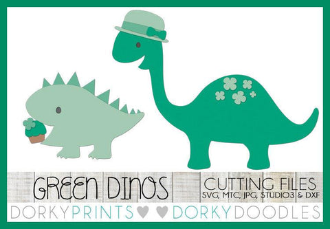 St Patrick's Day Dinosaurs Cuttable Files