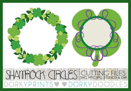 St Patrick's Day Monogram Frame Cuttable Files