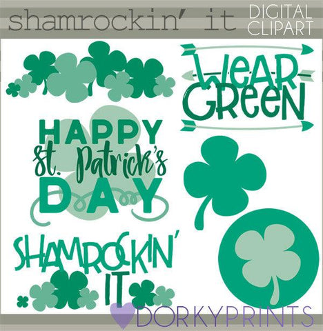 St Patrick's Day Shamrockin' It Holiday Clipart