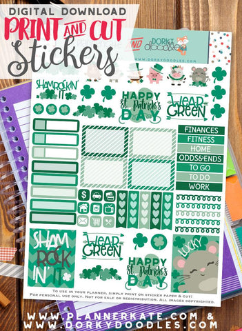 St. Patrick's Farm Print and Cut Planner Stickers