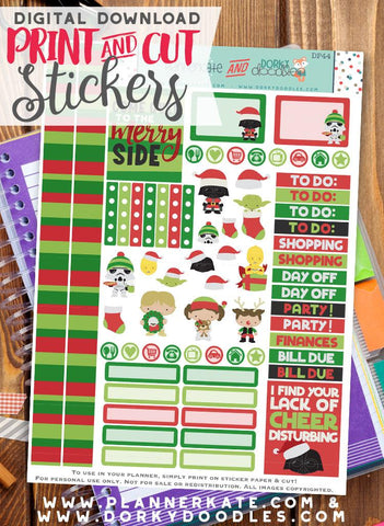 Star Hero Christmas Print and Cut Planner Stickers