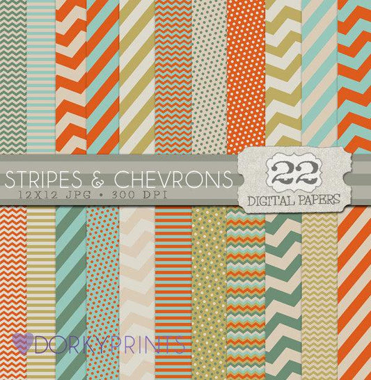 Stripes and Chevrons Digital Paper Pack