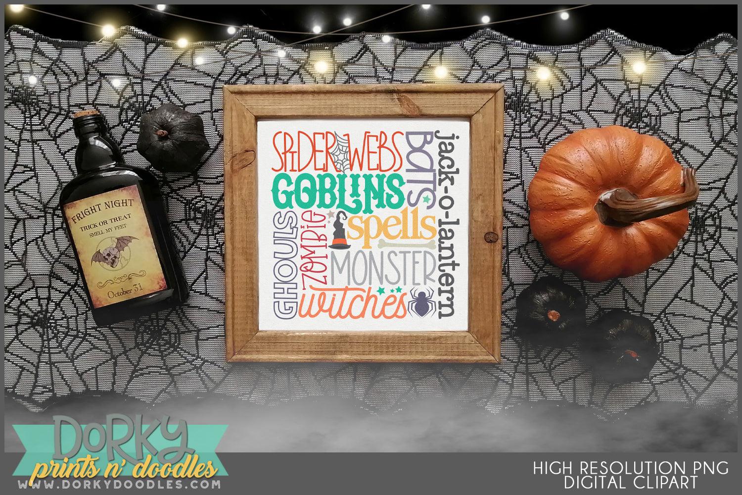 Subway Art for Fall Halloween Clipart - Dorky Doodles