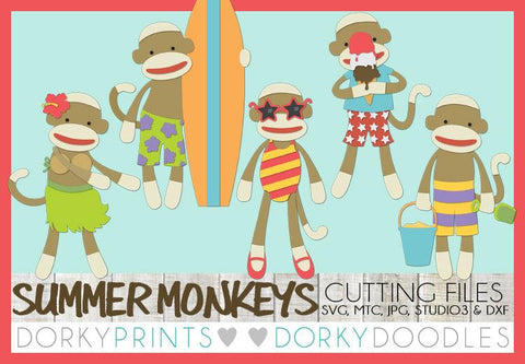 Summer Sock Monkey Cuttable Files