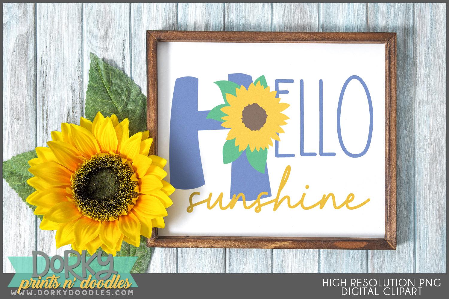 Sunflower Alphabet Clipart - Dorky Doodles