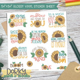 Sunflower Stickers Sheet