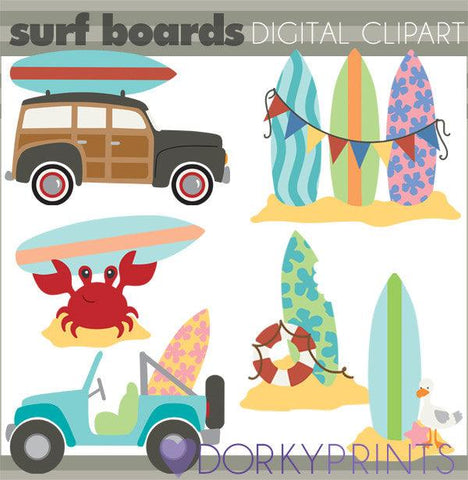 Surfboards Summer Clipart