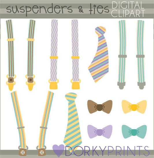 Suspenders and Ties Clipart