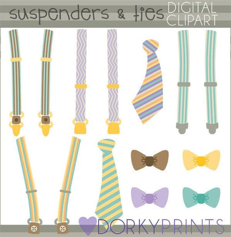 Suspenders and Ties Clipart
