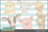 Sweet Baby Farm Animals Clipart - Dorky Doodles