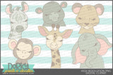 Sweet Baby Jungle Animals Clipart - Dorky Doodles