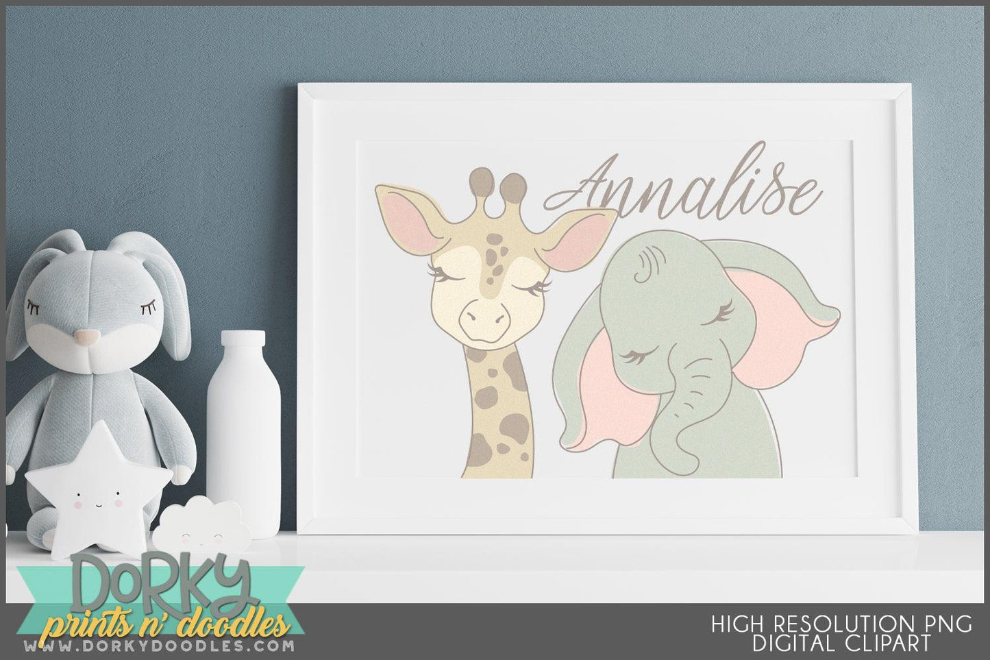 Sweet Baby Jungle Animals Clipart - Dorky Doodles