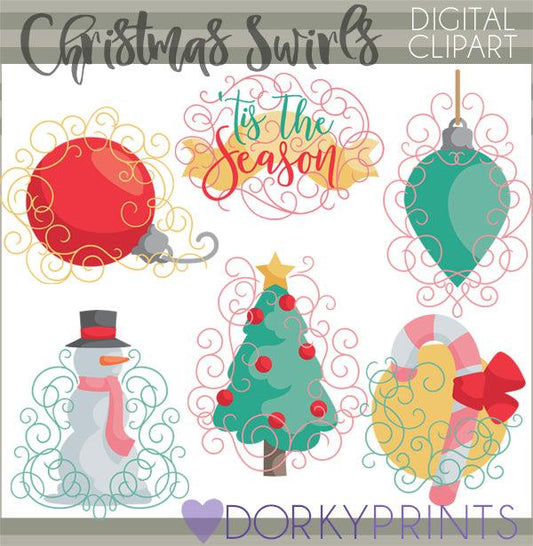 Swirly Christmas Clipart