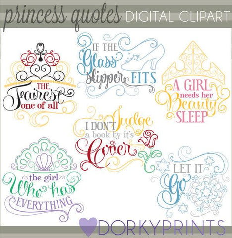 Swirly Princess Sayings Clipart