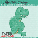 T-Rex Dinosaur Sketchy Watercolor PNG