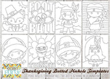 Thanksgiving Pin Hole Art Templates - Fun Learning Printables