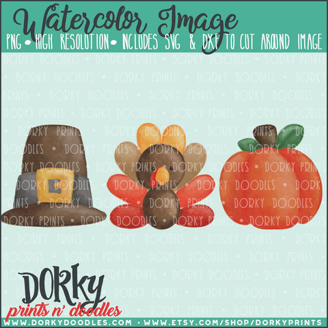 Thanksgiving Trio Watercolor PNG
