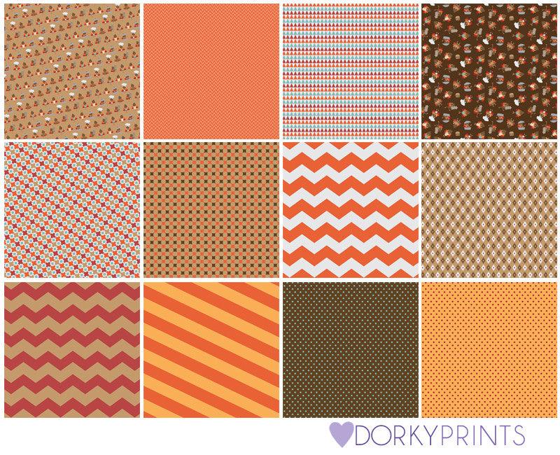 Thanksgiving Turkeys Digital Paper Pack