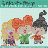Three Witches Watercolor PNG