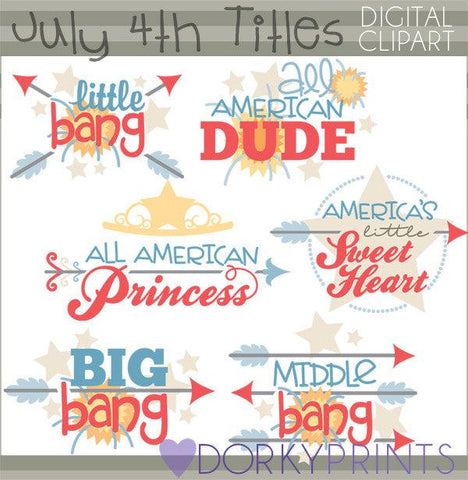 Titles for 4th of July and Summer Clipart