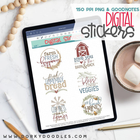 To the Barn and Back Digital Planner Stickers - Dorky Doodles