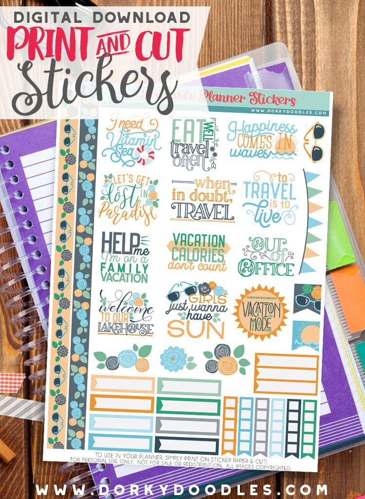 Travel Print and Cut Planner Stickers