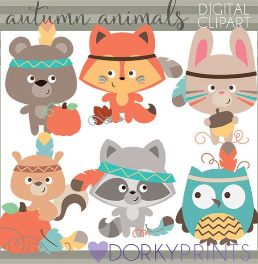 Tribal Animals Thanksgiving Clipart