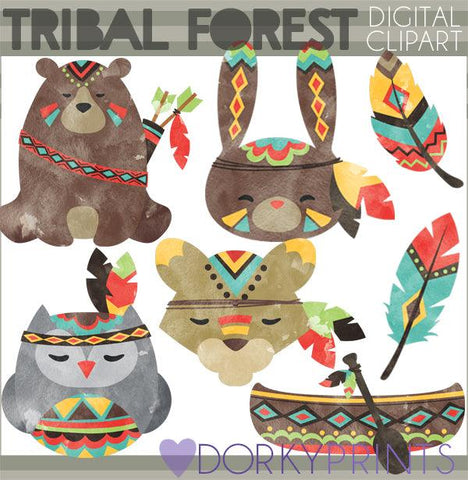 Tribal Forest Animals Clipart