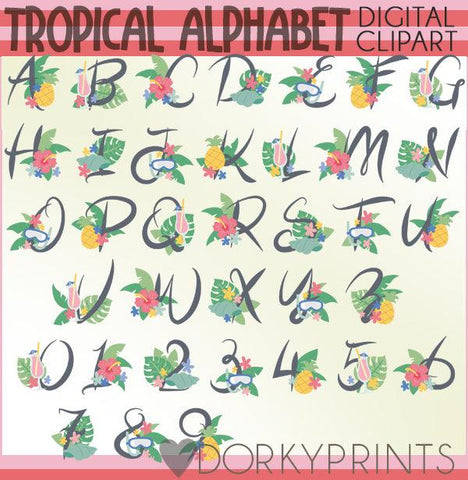 Tropical Alphabet Clipart