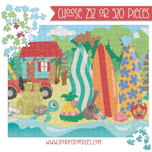 Tropical Beach Jigsaw puzzle - Dorky Doodles