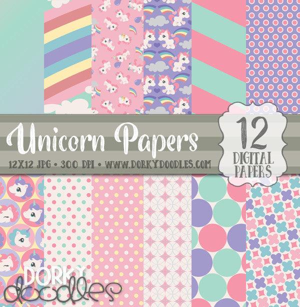 Unicorn Digital Paper Pack
