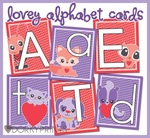 Valentine Alphabet Cards Learning Printables