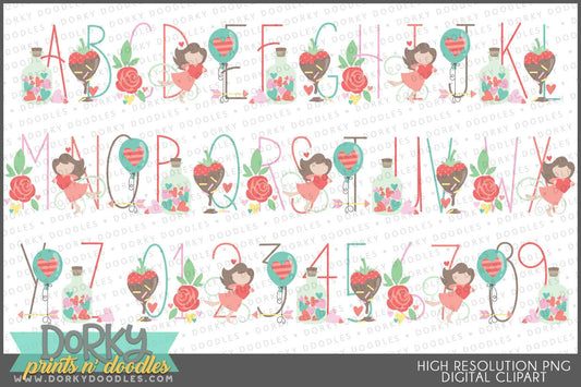 Valentine Alphabet Clipart