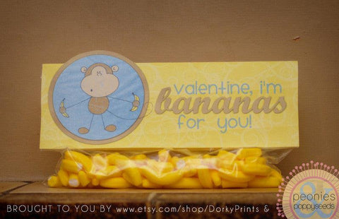 Valentine "Bananas for You" Baggy Topper Holiday Printables