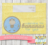 Valentine "Bananas for You" Baggy Topper Holiday Printables